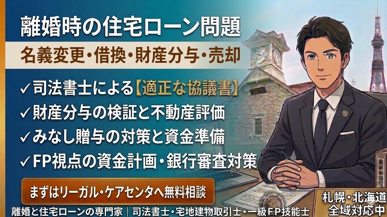 離婚時の住宅ローン問題（名義変更・借り換え・売却・財産分与）の相談受付の画像