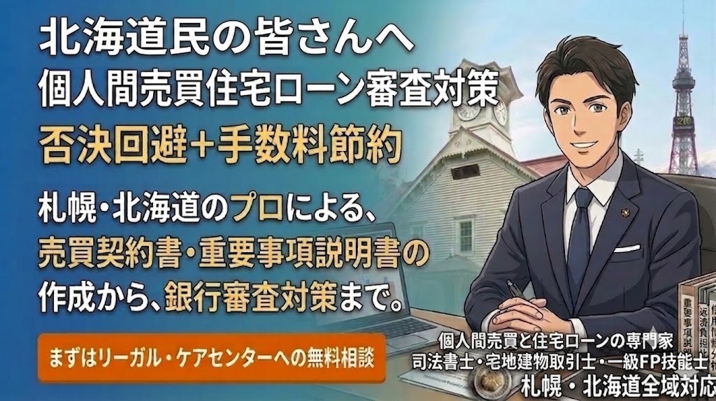 個人間売買の住宅ローン審査対策｜否決回避と手数料節約の相談受付の画像