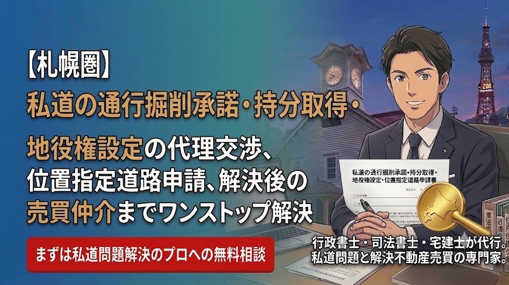 【札幌の私道解決】通行掘削承諾･持分取得･位置指定等の代理相談画像