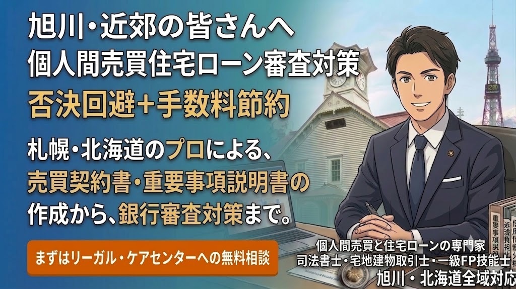 旭川・近郊の不動産個人間売買｜住宅ローン審査対策と手数料節約