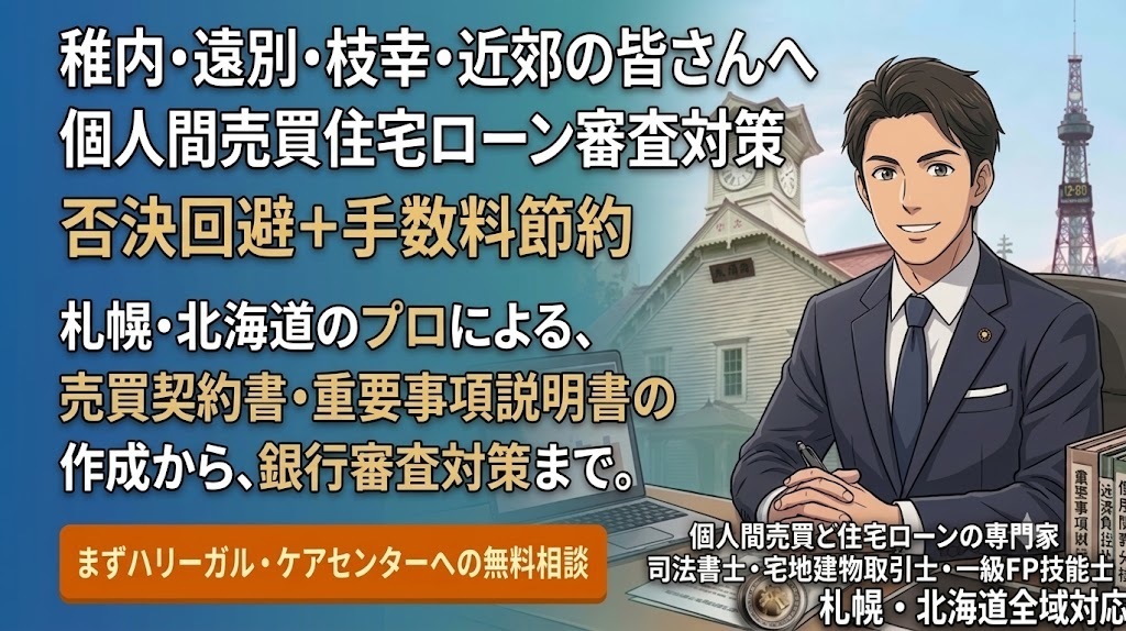 稚内市・遠別町・枝幸・近郊の不動産個人間売買｜住宅ローン審査対策と手数料節約
