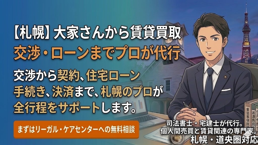 【札幌】大家さんから賃貸買取｜交渉・ローンまでプロが代行相談画像