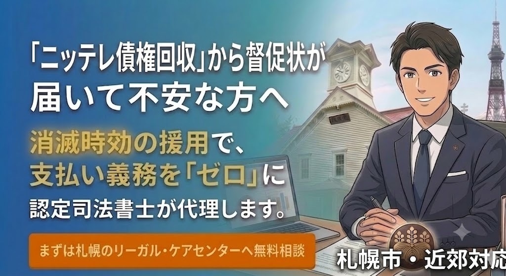 ニッテレ債権回収から「訪問予告」や「一括請求」が届いたら？消滅時効で解決
