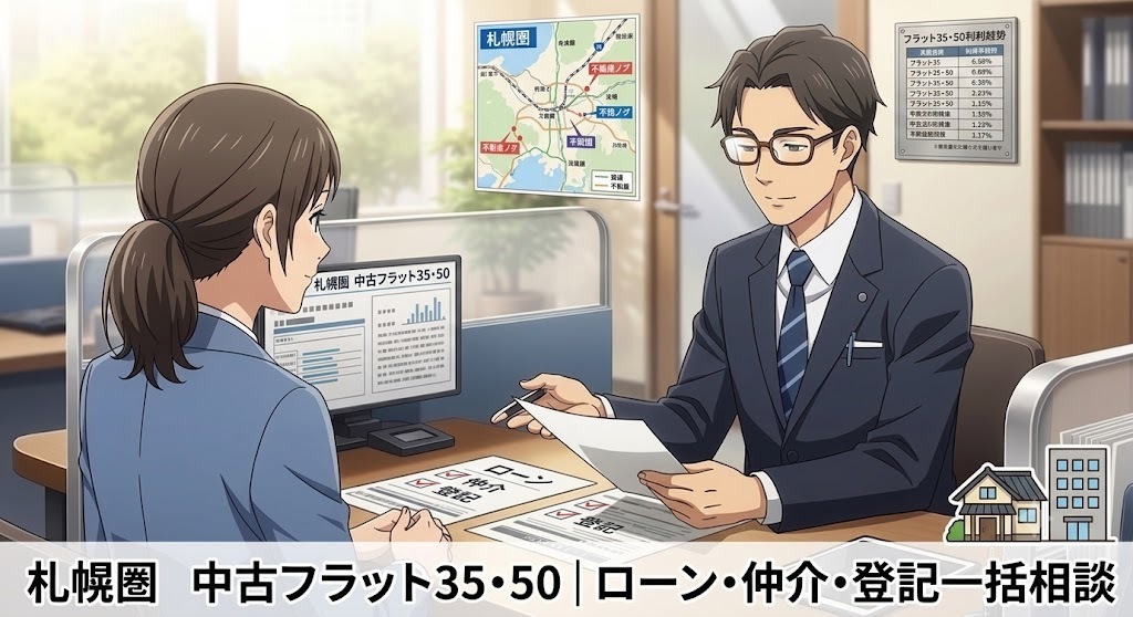 札幌圏　中古フラット35・50｜ローン・仲介・登記一括相談