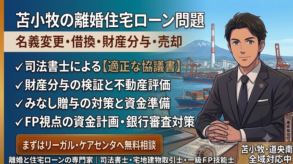 苫小牧市・近郊の離婚住宅ローン名義変更・借換・売却の銀行審査対策