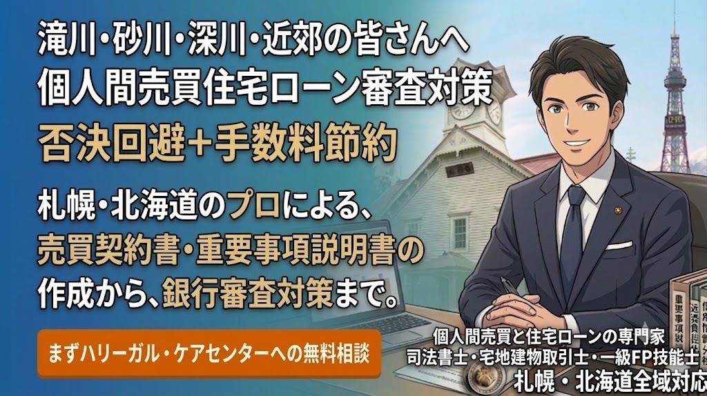 滝川市・砂川市・深川市・近郊の不動産個人間売買｜住宅ローン審査と手数料節約