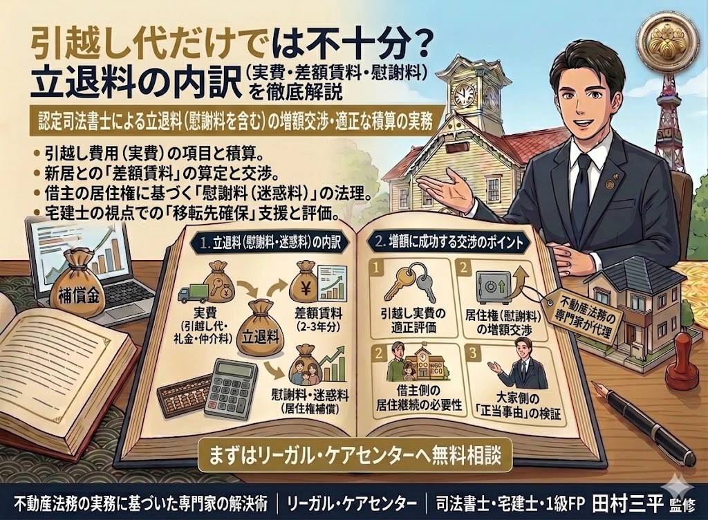 引越し代だけでは不十分？立退料の内訳（実費・差額賃料・慰謝料）を徹底解説の画像