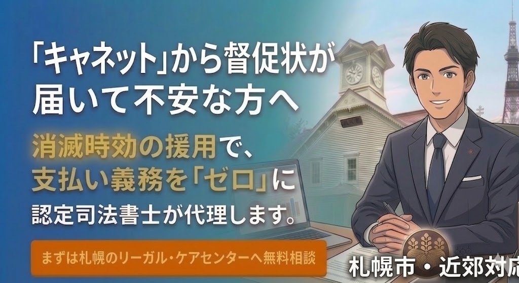【札幌圏のための】キャネットの時効援用の相談受付の画像